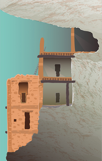 cutaway diagram of Montezuma Castle